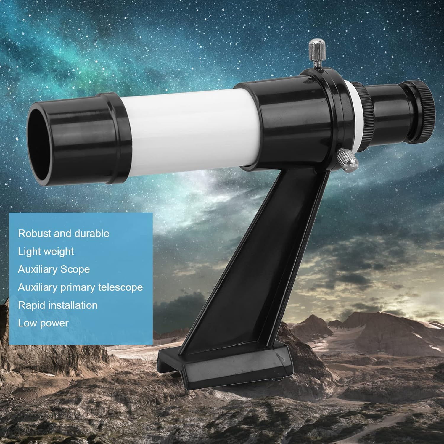 Dpofirs 5X Angled Finder Scope, 5X24 with Base Stand for Astronomy Telescope, Beginner, All Ages, Experienced Astronomers, Traveling Stargazers image number 2