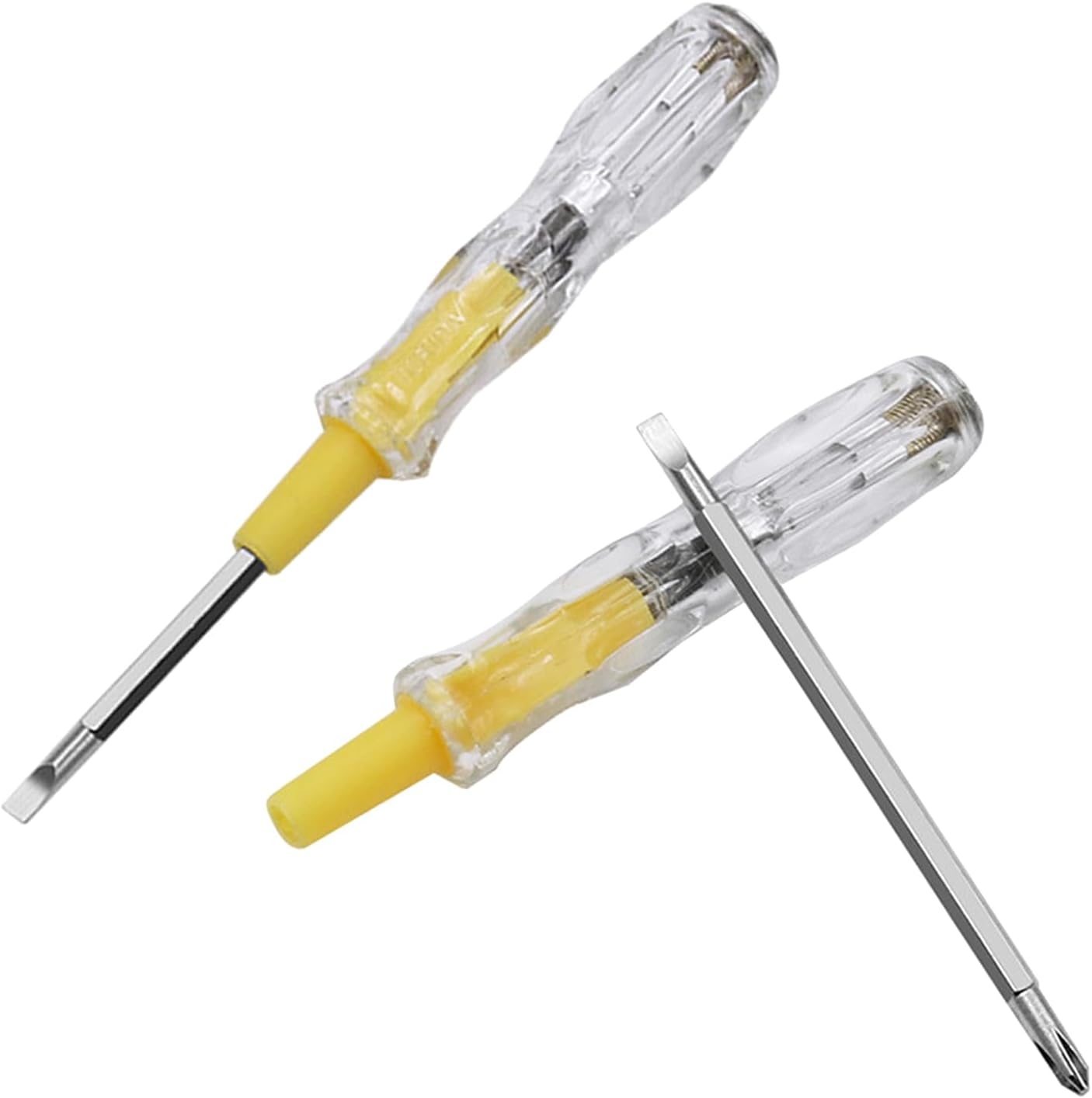 2 in 1 Screwdriver Voltage Tester, 2 Pieces Phillips and Flat Double Head Screwdriver Electric Test Pen DIY Hand Tool image number 2