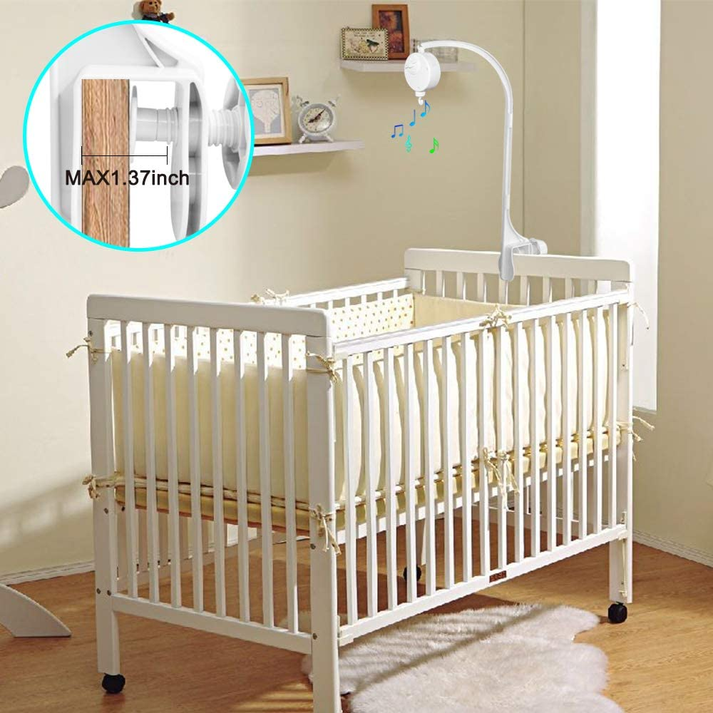 25 Inch Baby Musical Crib Mobile Bed Bell Holder Infant Bed Decoration Toys Rotating Music Box Nut Screw Arm Bracket image number 3
