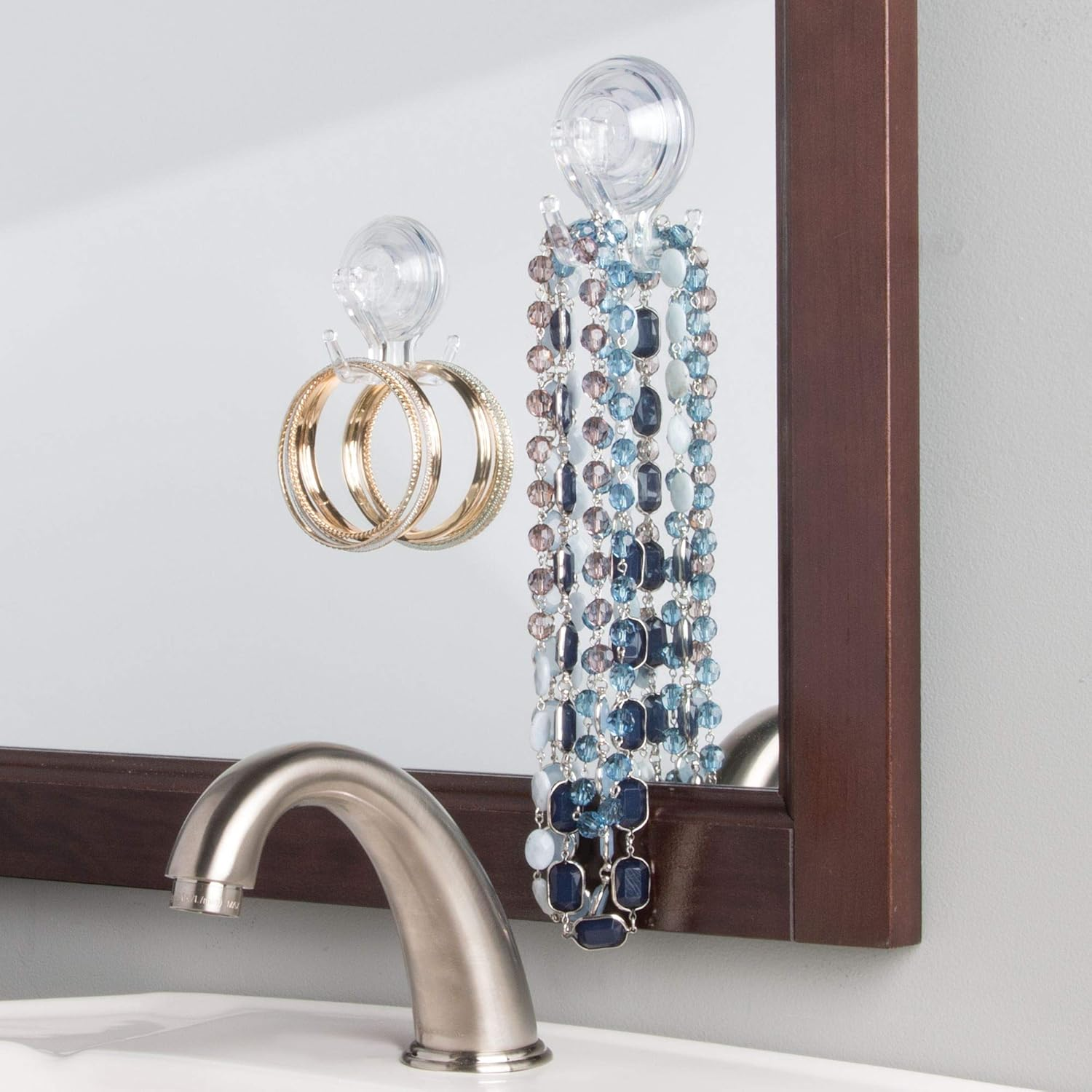 Interdesign Power Lock Suction Hooks, Set of 2, Clear image number 3