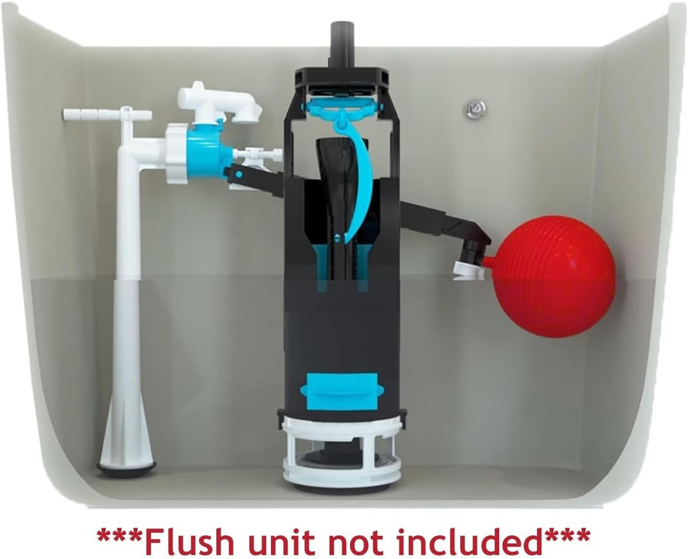 SPARES2GO 1/2" Bottom Entry Valve Straight Toilet Cistern Filling Inlet 4 1/2" Ball Float Kit image number 6