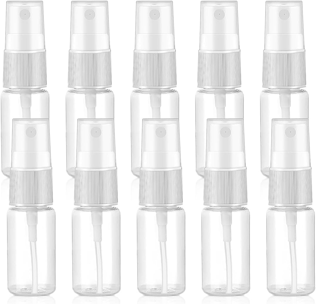 GGUFAY 10 X 10 Ml Spray Bottle, Small, Cosmetic Mist Bottle Atomiser, Spray Bottle, Transparent Empty Fine Mist Spray Bottle, Travel Atomiser Mini Spray Bottle, for Perfumes, Water Alcohol image number 5