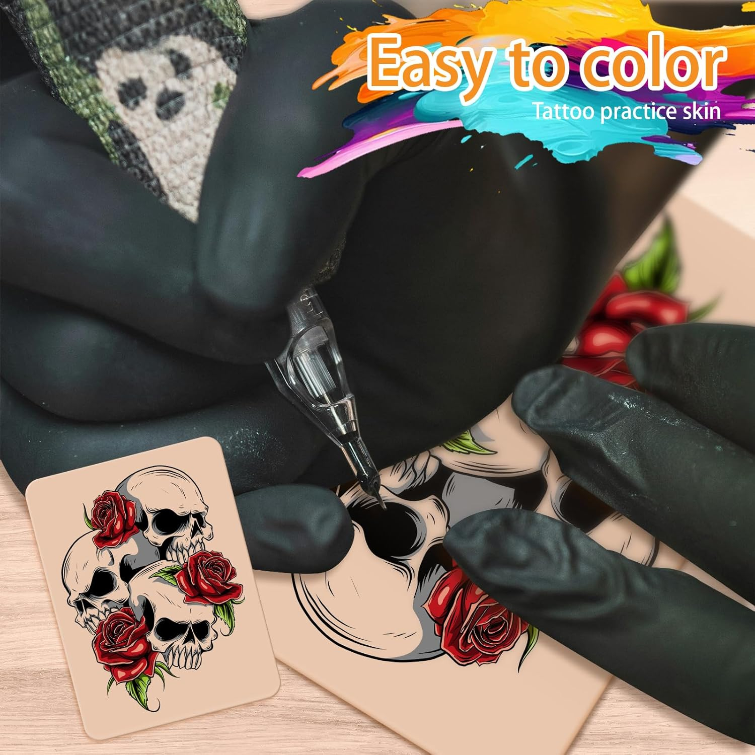 Fkereg 10 Pack Fake Skin Tattoo, 3Mm Tattoo Practice Skin 15X20 Cm, Thick Double Sides Real Feeling Soft Silicone Skins Sheet, Eyebrow Lip Tattooing Supplies for Beginners & Experienced Artist image number 2