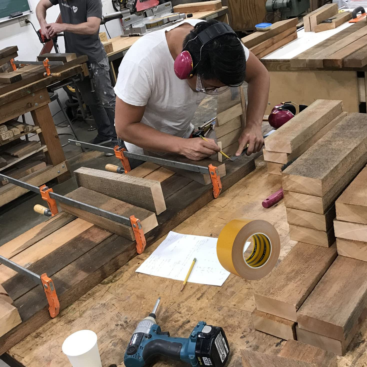 LLPT Double Sided Tape for Woodworking Template and CNC Removable Residue Free 25Mm X 108 Feet(Wt258)