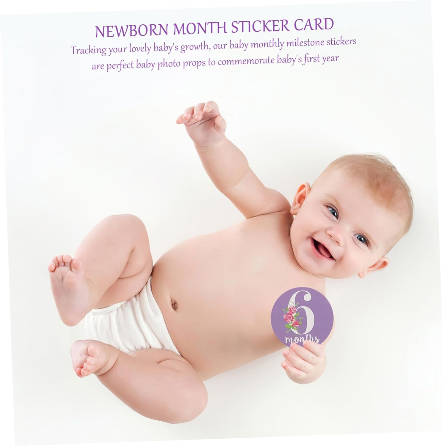 12Pcs Adorable Monthly Stickers for Newborns Toys for Months Qv Stickers image number 4