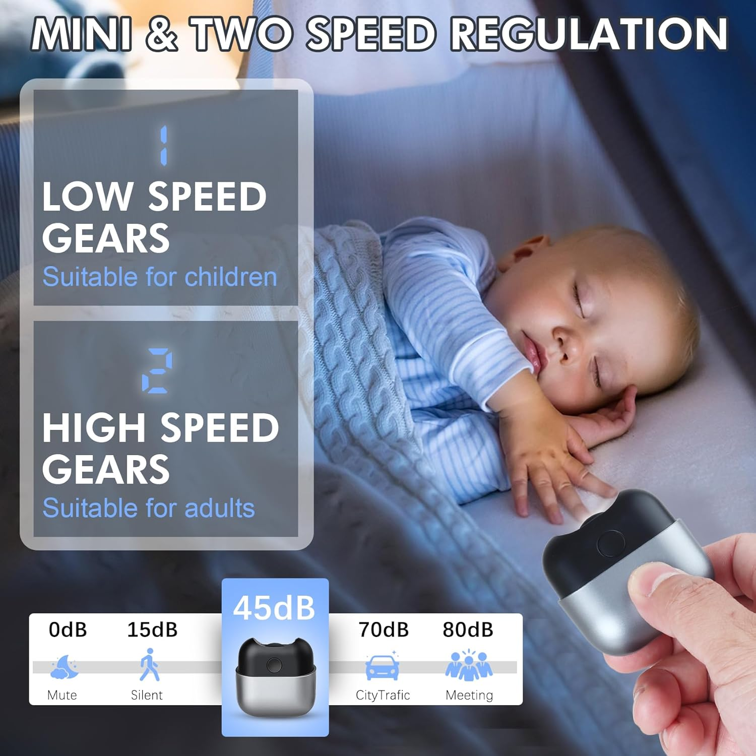 Electric Nail Clipper with Light, Automatic Nail Clipper Rechargeable with 2 Speeds and Nail Chip Storage for Babies, Children, Adults, Caregivers and Seniors - White image number 4