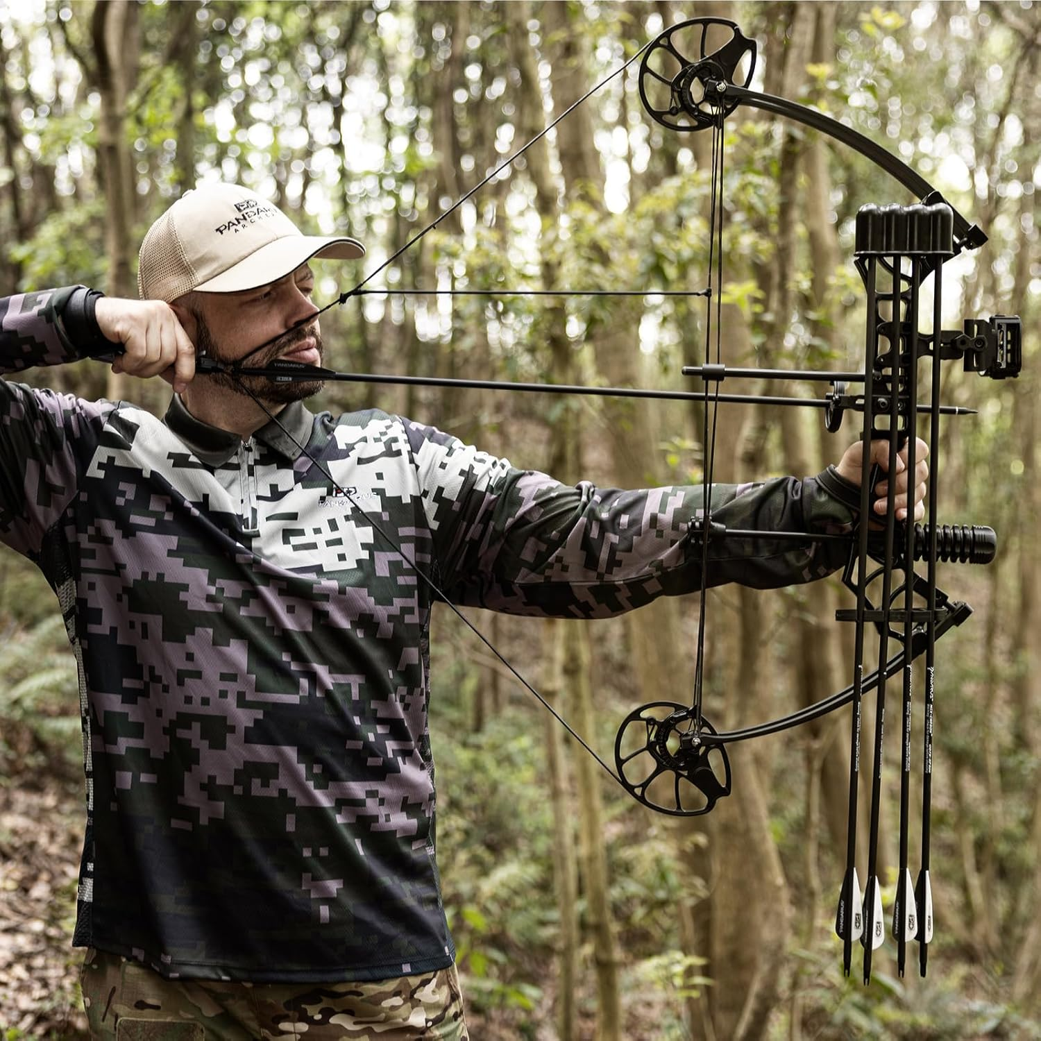 PANDARUS Archery Ready to Hunt Compound Bow Package for Adults and Teens,25"-31" Draw Length,0-70 Lbs Draw Weight Adjustable,Up to 320 Fps,Made in Usa,Lightweight Design New Bow - Black Right Handed image number 6