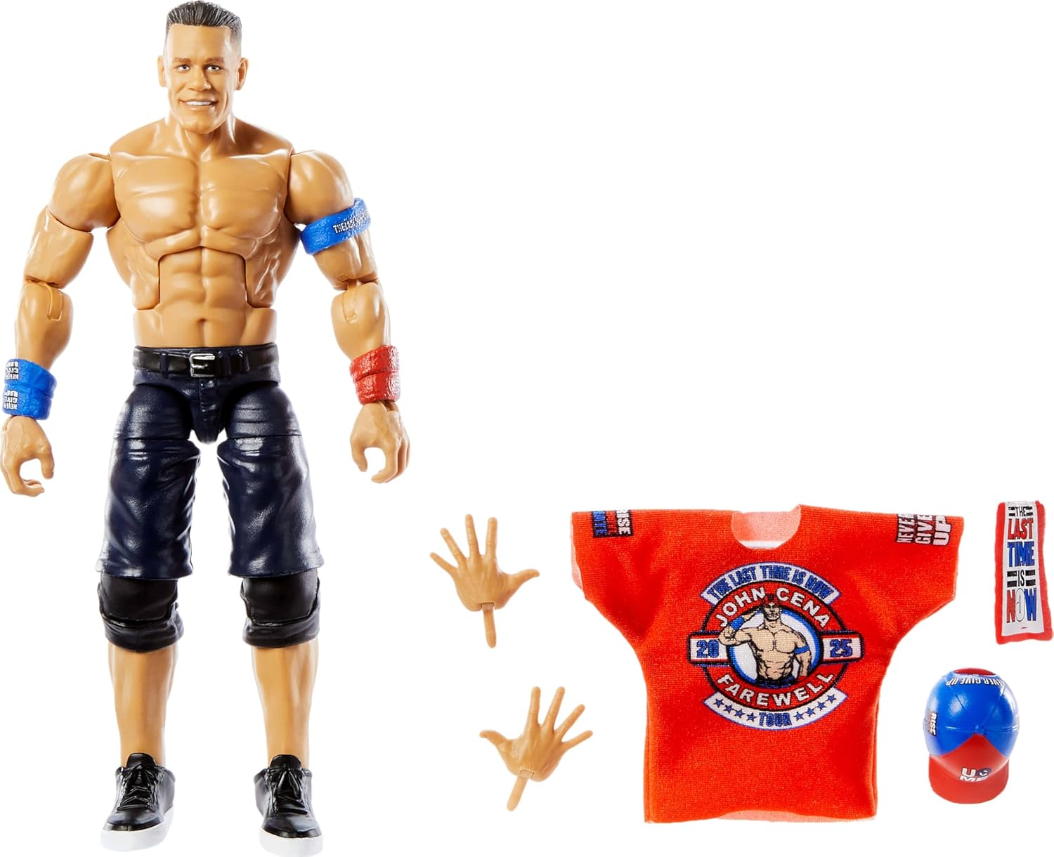 Mattel WWE Elite Collection John Cena &ldquo;Last Time Is Now&rdquo; Action Figure & Accessories Set, 6-Inch Collectible with 25 Articulation Points & Swappable Hands