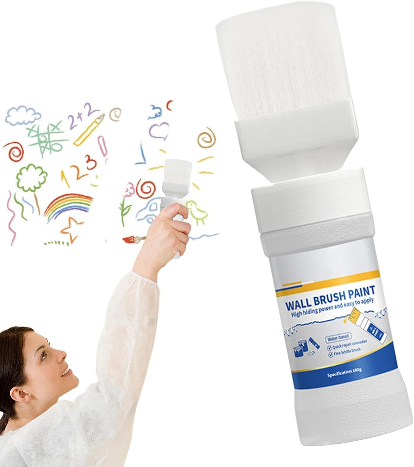 Wall Paint, Home Wall Painting Kit, White Ceiling Paint, Wall Touchup Paint, Paint for Wall Stain Removal, Touchup Paint for Walls, Wall Stain Remover, Wall Repair Kit, Ceiling Paint for Home image number 4