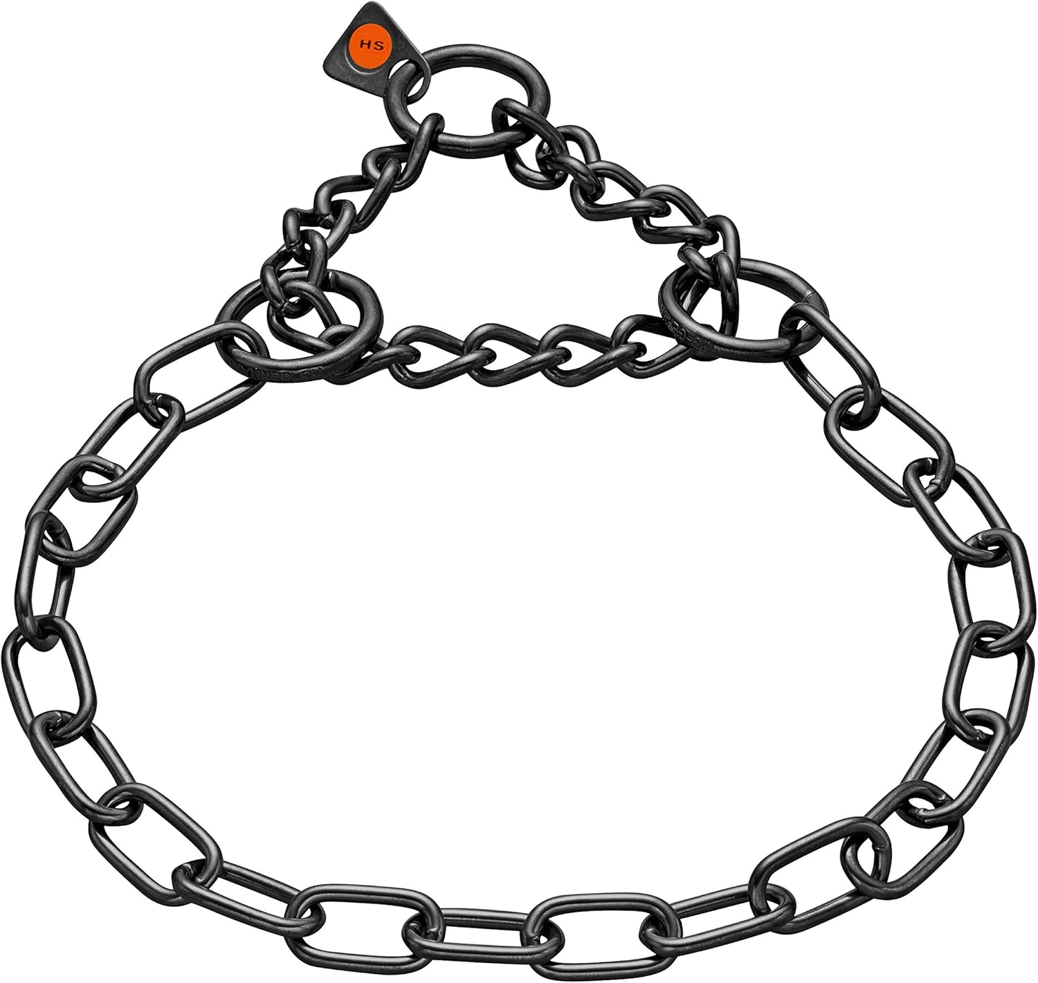Herm Sprenger &ndash; Black Stainless Steel Fur Saver Dog Collar &ndash; Medium Link &ndash; Professional Training Collar &ndash; Assembly Chain &ndash; Correction Slip Chain &ndash; Made in Germany (22 Inches (55 Cm))