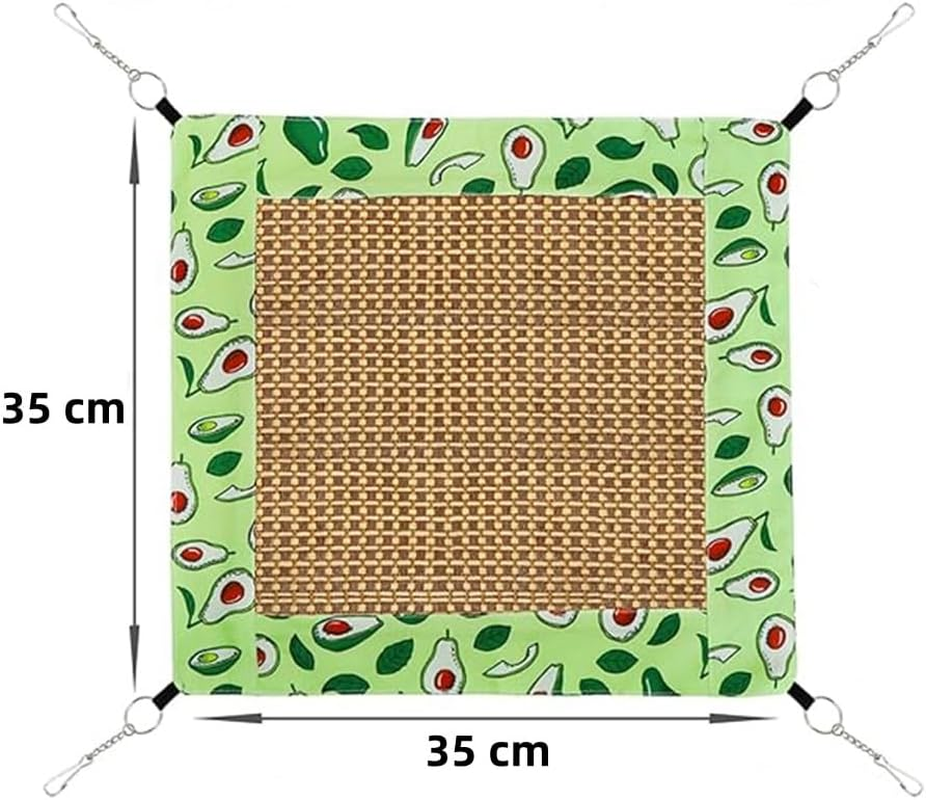 2 PCS Guinea Pig Hammock, Rat Hammock with Rattan Mat,Ferret Hanging Hammock Guinea Pig Accessories for Small Animals Chinchilla Parrot Sugar Glider Ferret Squirrel,Small Animal Beds image number 1