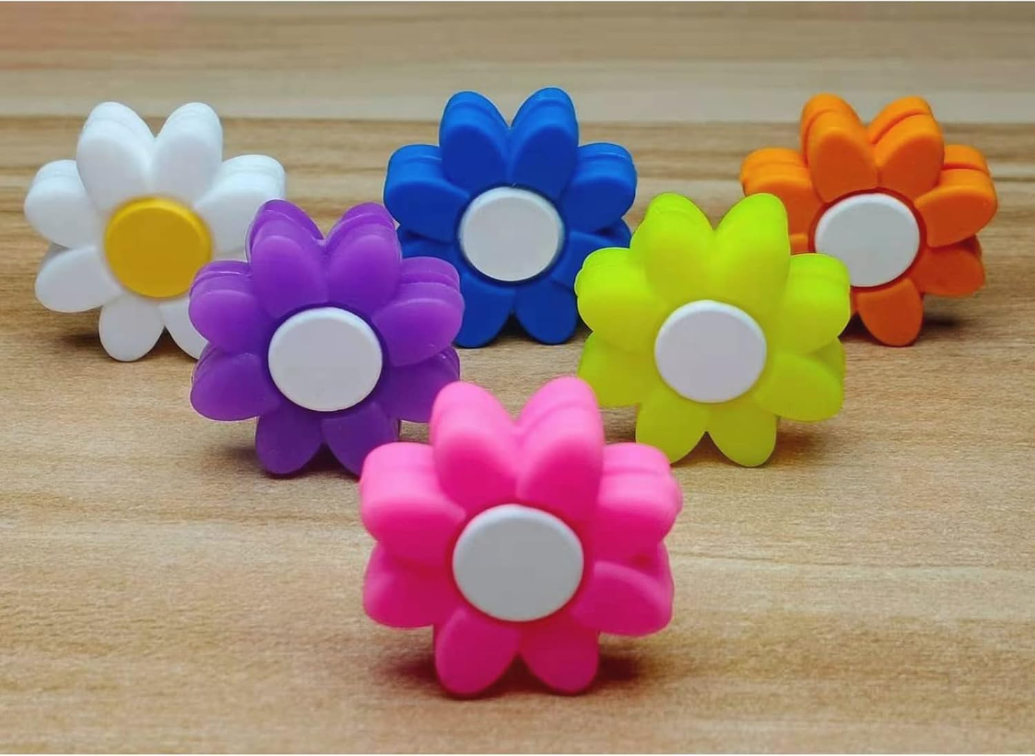 Fkyzixeh Tennis Racket Dampeners, Tennis Racket Shock Absorber, Cute Pattern Tennis Accessories for Kids and Adults - 10 Pcs Smiley+Taichi Pattern image number 7