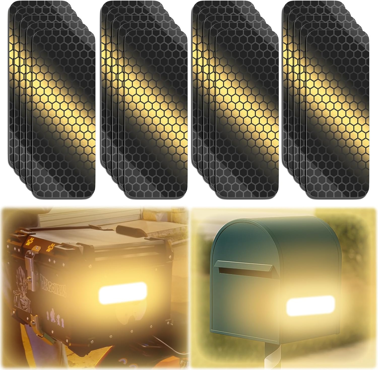 Reflective Stickers Made of 3M Dg3,Super Reflection, Safety Reflective Tape for Car Trailer Truck Bike Motorcycle, 20 Pcs Fluorescent Yellow-Green Outdoor Waterproof 3.15" X 1.18"