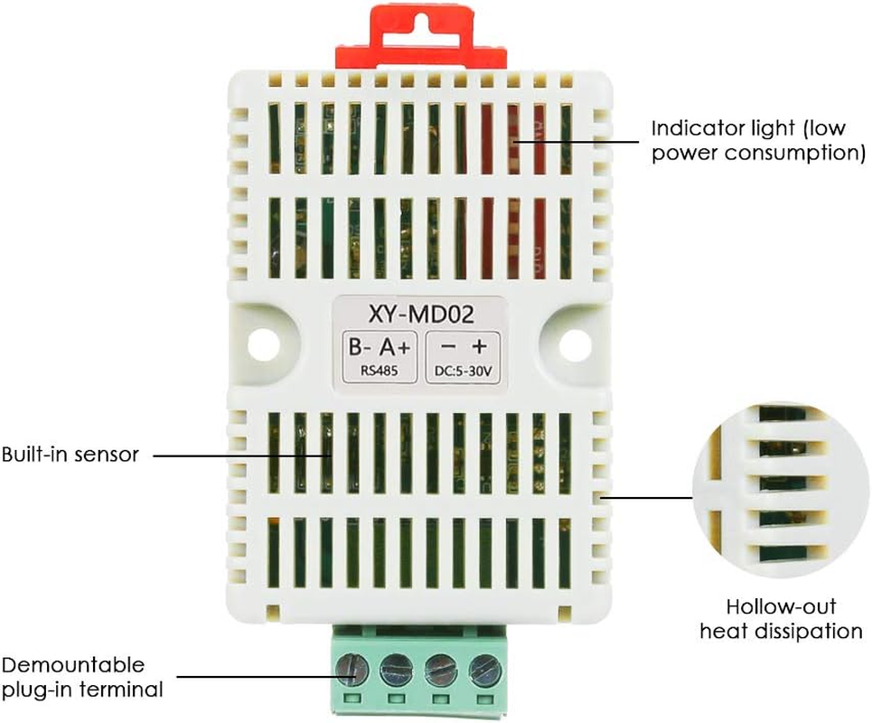 RS485 Temperature Humidity Transmitter RS485 Modbus-Tru Temperature Sensor Temperature-Humidity Sensors Temperature and Humidity Monitoring XY-MD02 image number 5