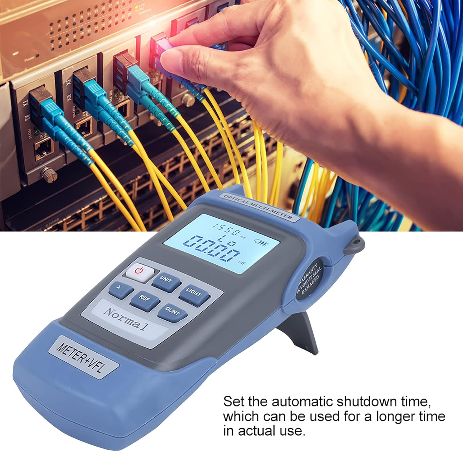 ASHATA Fiber Optical Power Meter, 15KM Visual Fault Locator, Fiber Optic Cable Tester, Universal Interface, Engineering Plastic Handle image number 2