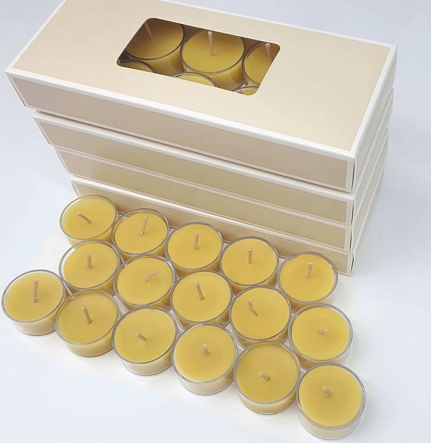 98Pc Australian Made Pure Beeswax Tea Lights, 100% Organic Pure Beeswax Tea-Light Candles, 4Hr Burn Time, Natural Beeswax Tealight Candles, Natural Beeswax Tealights image number 5