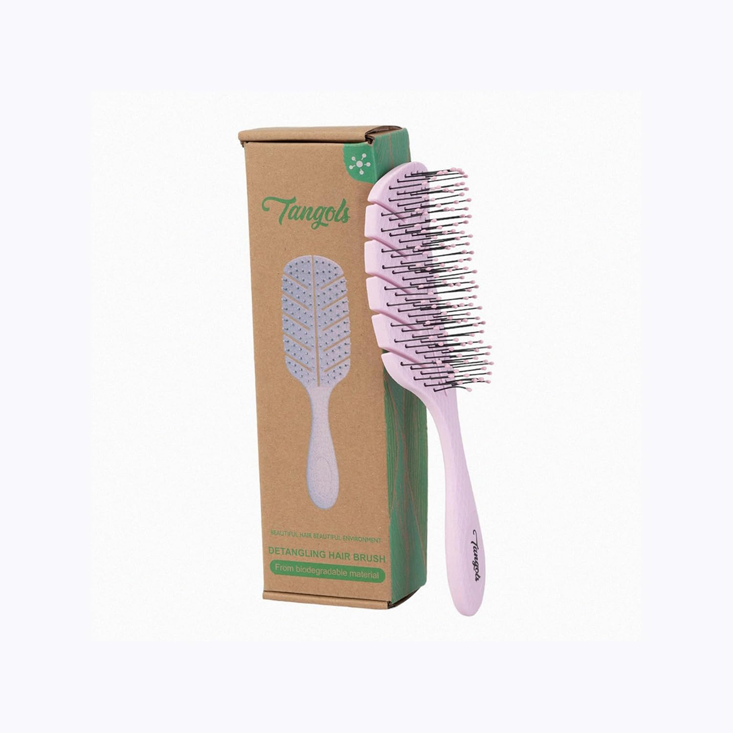 Tangols Soft Detangling Hair Brush &ndash; Soft Hair Brush for Kids & Adults with Ultra-Soft anti Knot Nylon Bristle, Eco-Friendly Tangle-Free Styling for Dry, Wet, Curly & for All Hair Types(Green)