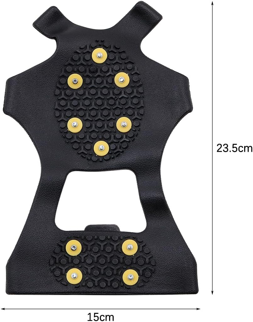 NUZAMAS Ice Cleats for Shoes and Boots Silicone Ice Snow Grips 10 Steel Studs Shoe Spikes Grips Anti-Wrestling Cleats Crampons Fit for Walking Ice Fishing Xl(45-48Cm) image number 1
