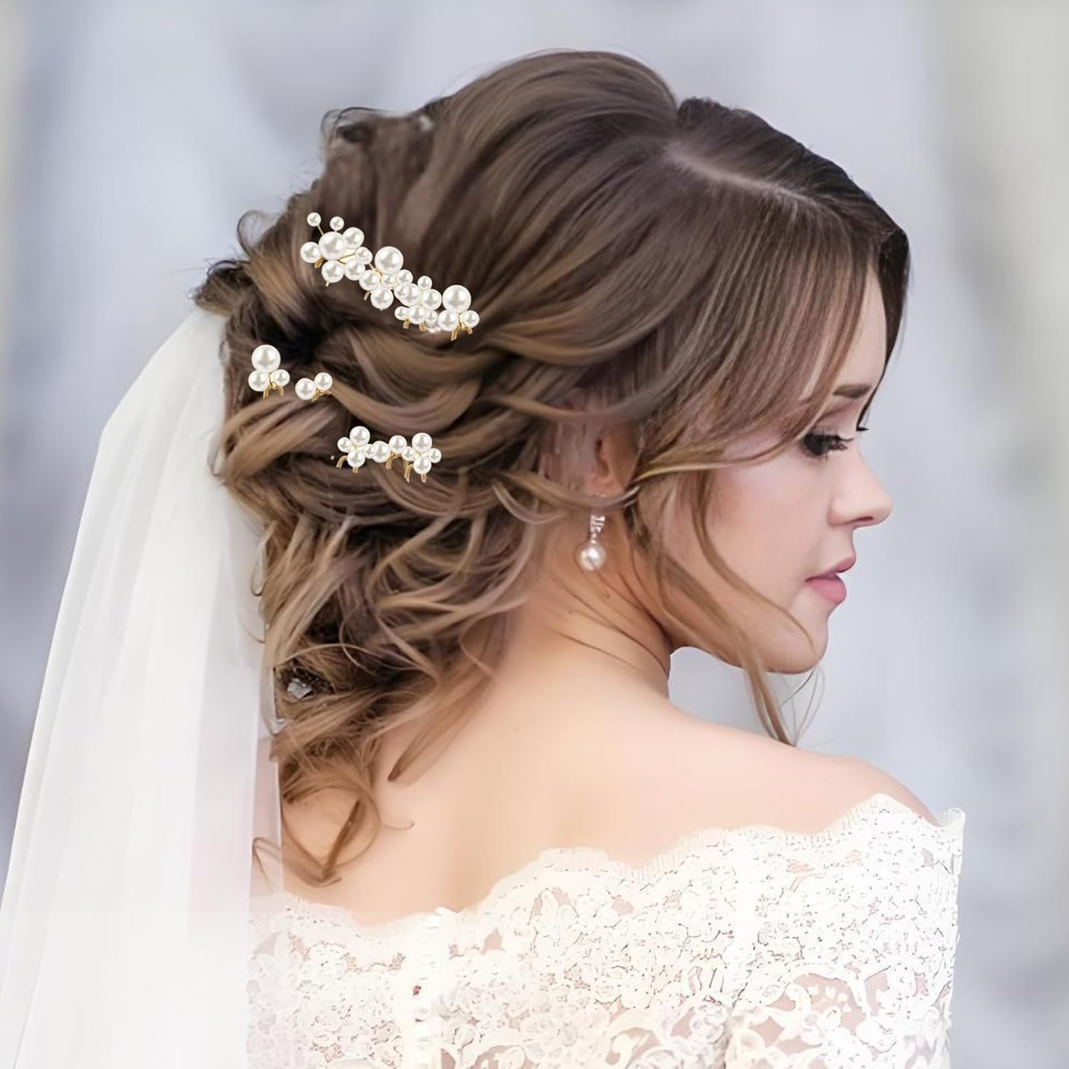 9 Pieces Pearl Wedding Hair Pin Exquisite Wedding Accessories Gorgeous Pearl Hairpin Decorations for Women Bridal Hairpin Decor Suitable for Brides Bridesmaids and Hosts image number 5