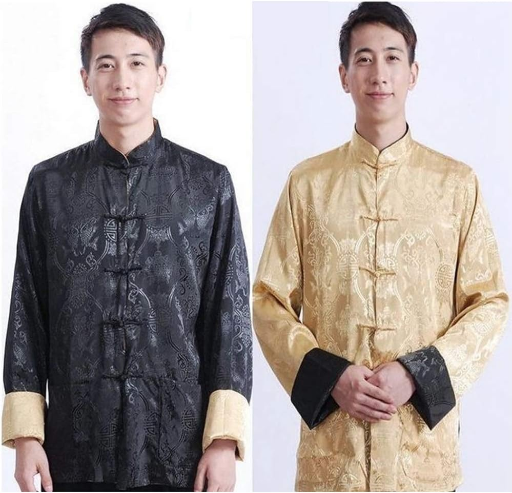 Men/Women Chinese Tang Suit Tops - Both Sides Coating Jacket Long Sleeve Martial Arts Kung Fu Shirts Chinese Tang Suit National Costumes image number 3