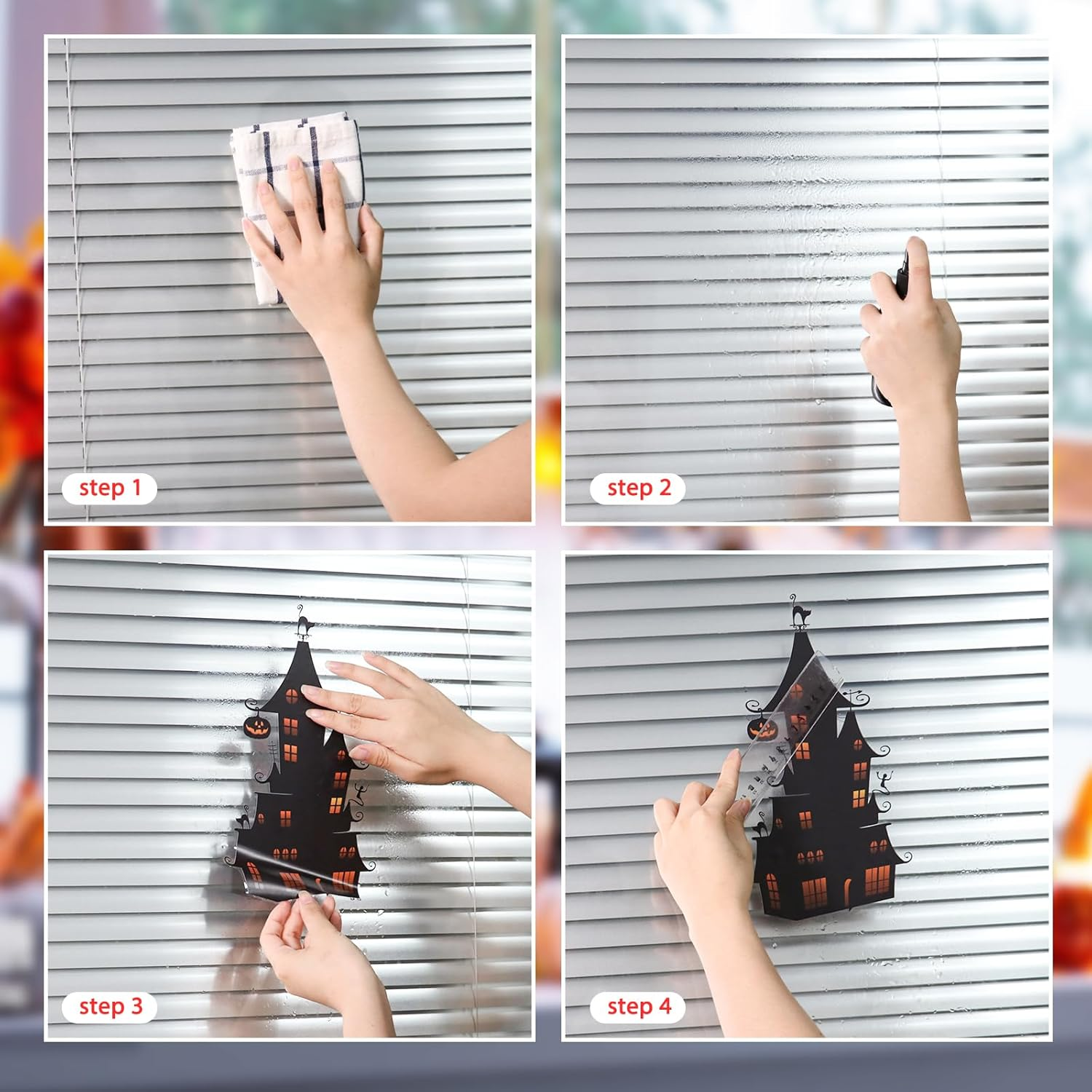 Ekkovla Halloween Window Stickers, 9 Sheets Halloween Window Cling Decals for Halloween Party Decoration Glass Window Home Decor Indoor and Outdoor image number 4