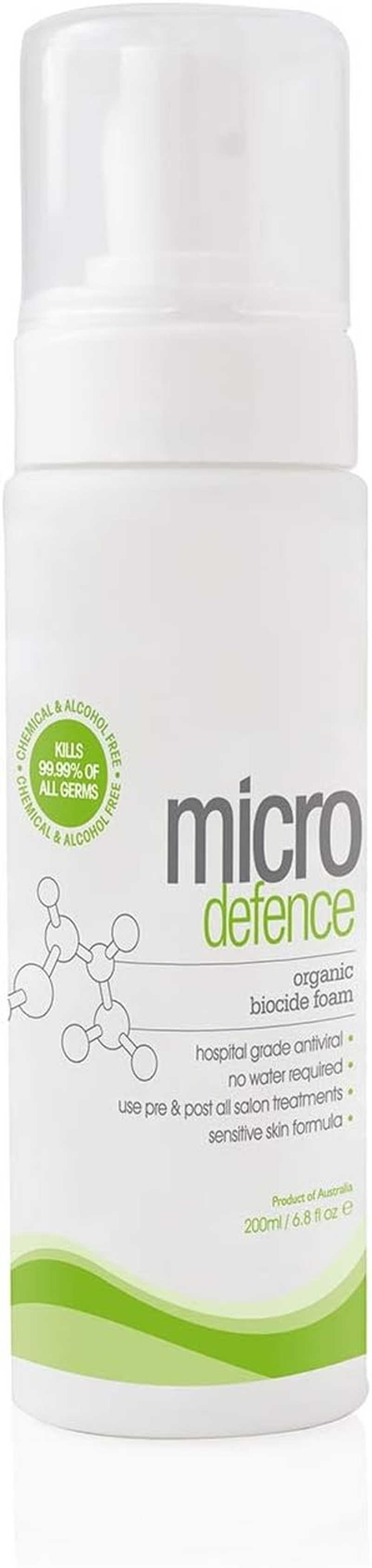 Micro Defence Foam 200ML Sanitiser Alcohol Free (Pack of 2) image number 1