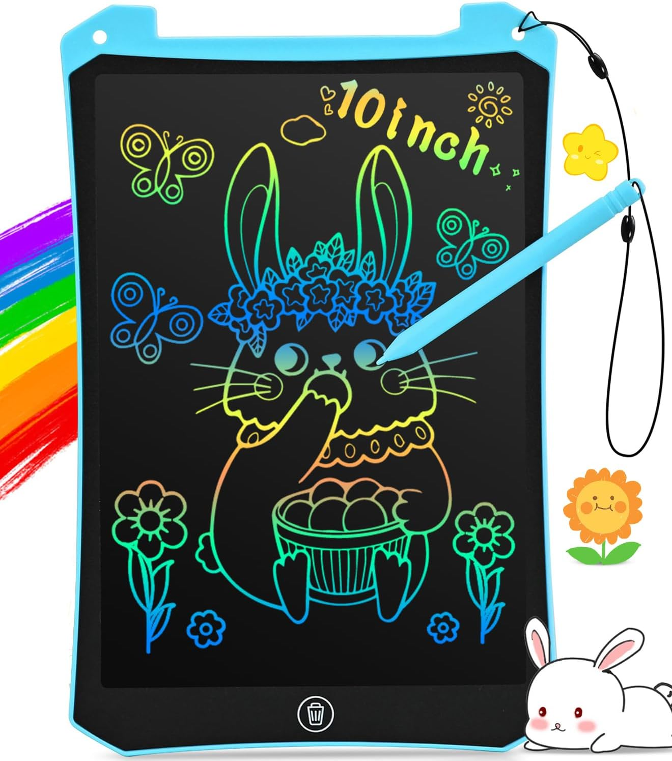 Eoocoo Kids Toys Gifts, Writing Tablet 10 Inch Doodle Board, Mess Free Colouring Book for Toddlers, Party Birthday Gifts, Toddlers Travel Essentials, Toys for Girls Boys 3 4 5 6 7 8 Years