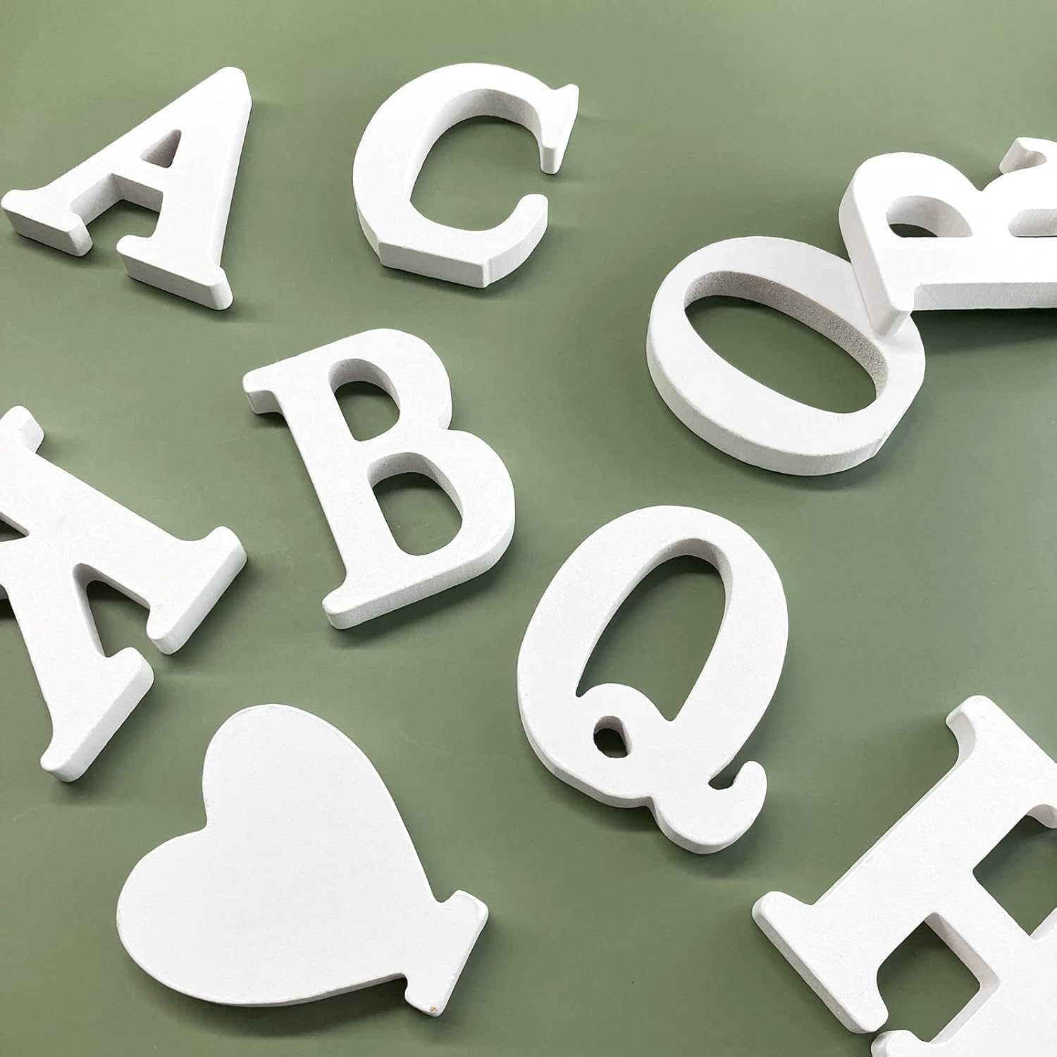 4 Inch Wood Letters, Unfinished Wooden Letters for Crafts, White Marquee Alphabet Letters for Wedding Birthday Party (Letter A)