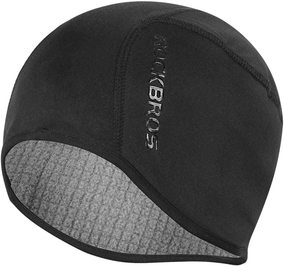 ROCKBROS Men'S Winter Cycling Skull Cap Helmet Liner Windproof Warm Fleece Thermal Hat