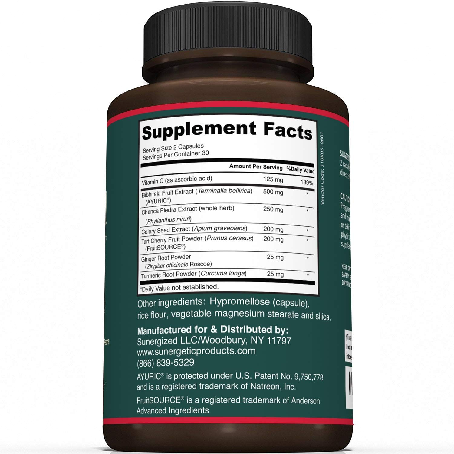 Premium Uric Acid Support Supplement - Uric Acid Cleanse & Kidney Support - Includes Tart Cherry, Chanca Piedra, Celery Extract & Cranberry - Uric Acid Support Formula - 60 Veggie Capsules image number 3