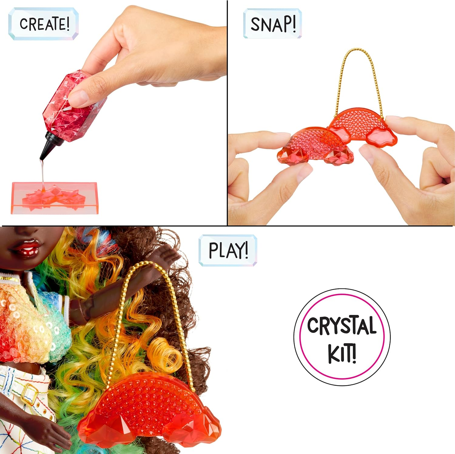 Rainbow High Creative Crystals Iris - Rainbow 27 Cm Fashion Doll with Crystal Accessory Make It Kit, Ring for You, DIY, Crafts, Resin Play, Ideal Present for Kids Ages 8+, NOT Edible image number 2