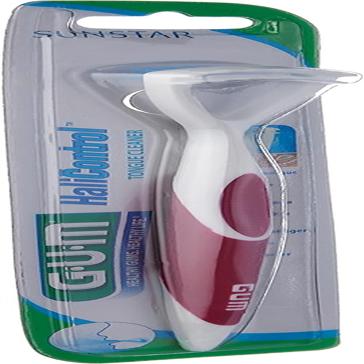 Gum Dual Action Tongue Cleaner, Removes Dental Plaque, Food Debris & Dead Cells, Maroon, Manual, Tongue Cleaner, Oral Care image number 1