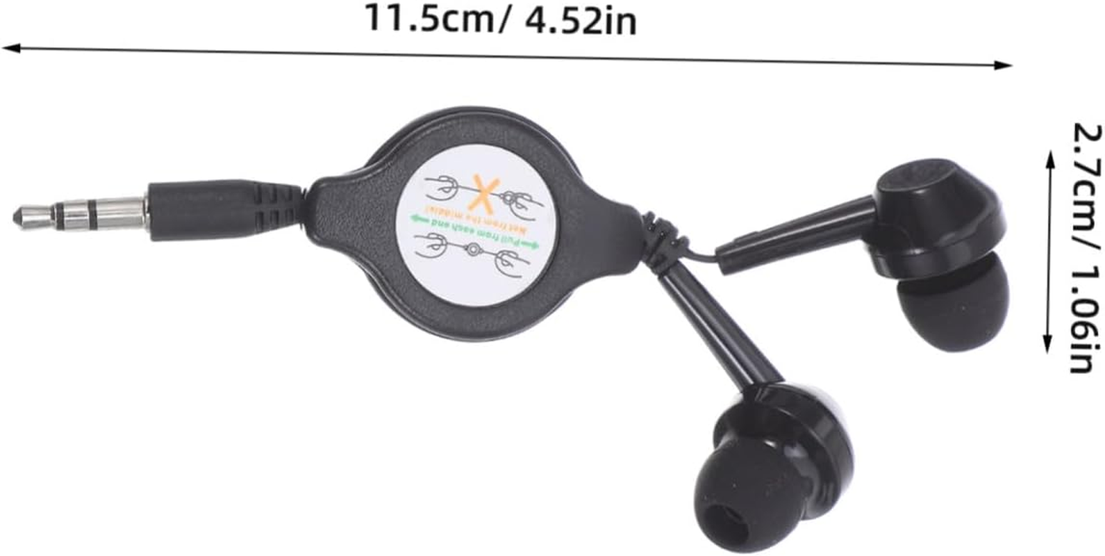 Gatuida 2Pcs Retractable Earbuds Wired In-Ear Headphones Lightweight Stable Fit Noise-Isolating Earphones for Mobile Laptop Gaming Compact Tangle image number 1