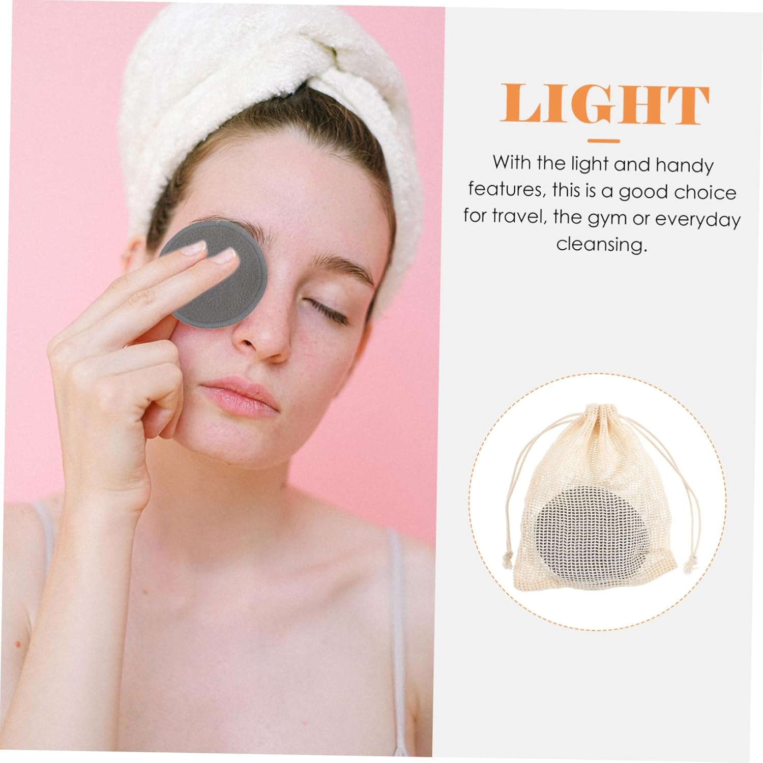 13Pcs Reusable Bamboo Fiber Makeup Remover Pads Finger Design and Cotton Mesh Bag, Soft Face Wash Cloths for Women and Girls, Eco-Friendly Cleansing Pads for Daily Facial Care image number 4