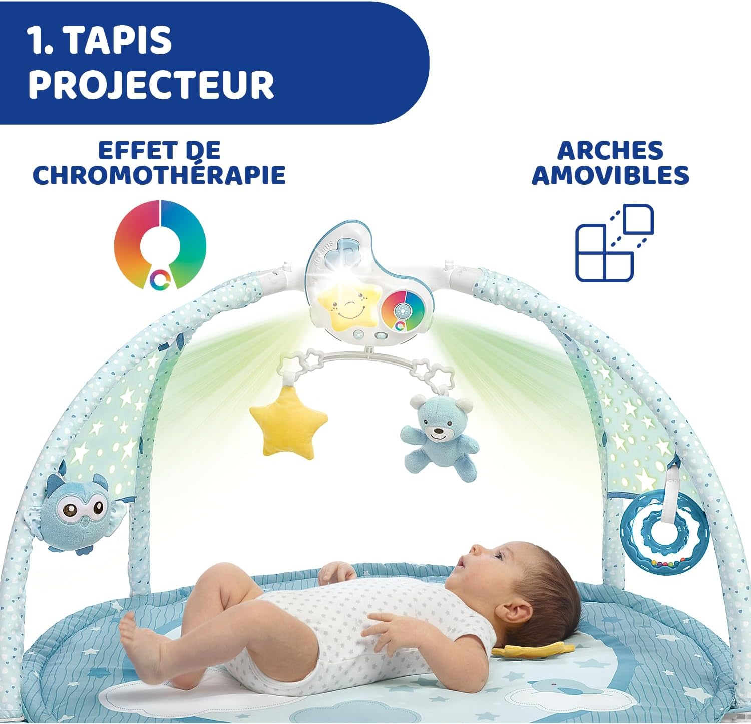 Chicco Toy My First Enjoy Colours Playmat Baby Gym Toy, Blue image number 5