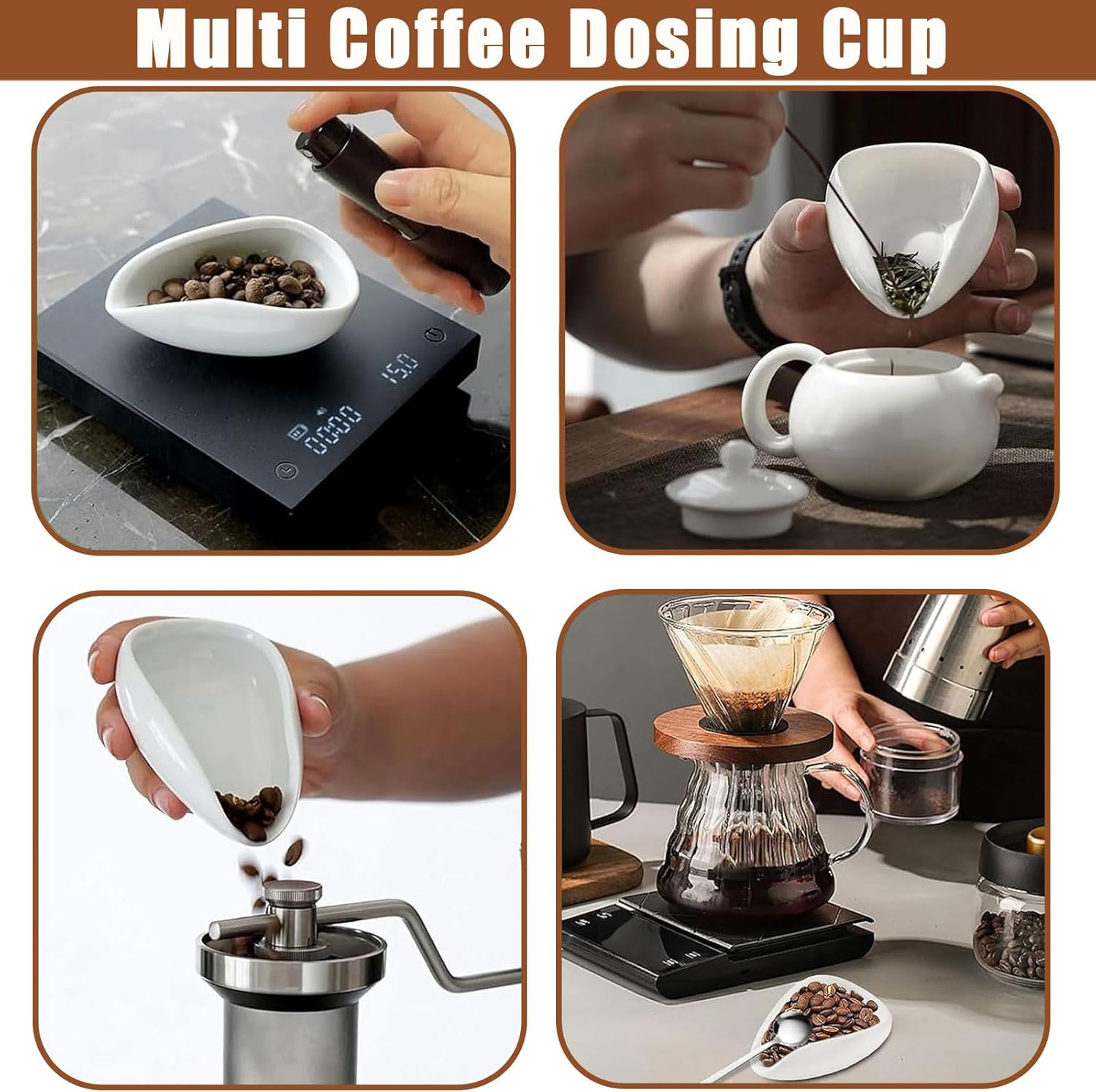 5 Pieces Coffee Bean Dosing Cups and Spray Bottles, Espresso Mixing Tool, Teaspoon, Ceramic Dosing Bowl, Coffee Accessories for Teahouse, Hotel, Dining Room and Espresso Lovers image number 2