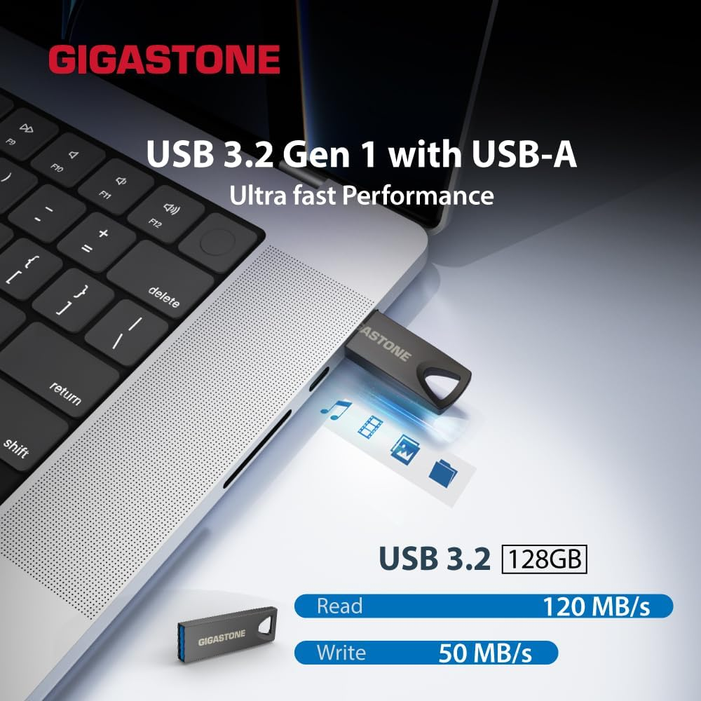 GIGASTONE Z70 128 GB 2 Pack USB 3.2 Gen1, USB Flash Drives, Reliable for PC and Mac, Waterproof Metal, Mini and Robust, USB 2.0/3.0 Compatible image number 4
