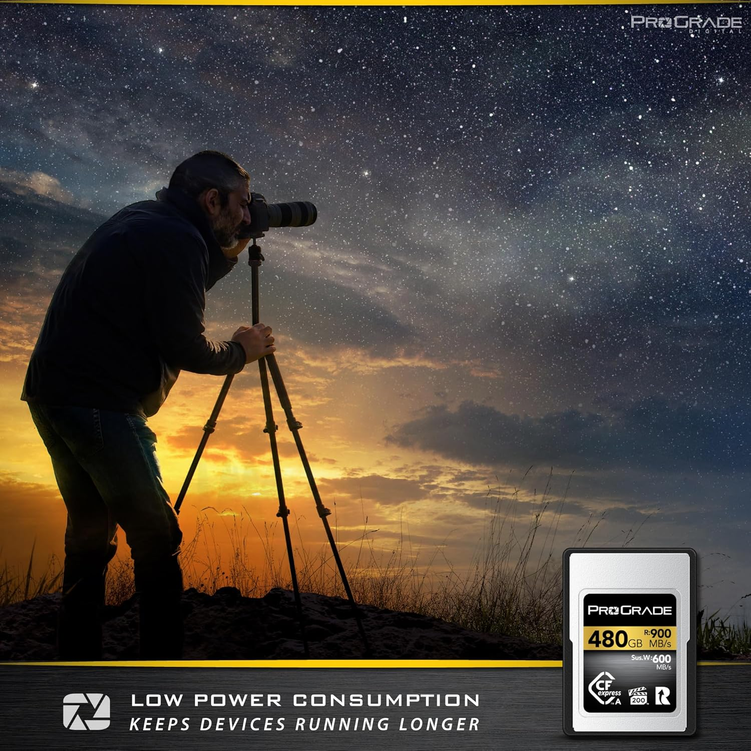 Prograde Digital Cfexpress&trade; 2.0 Type a Memory Card (480GB) Gold image number 2