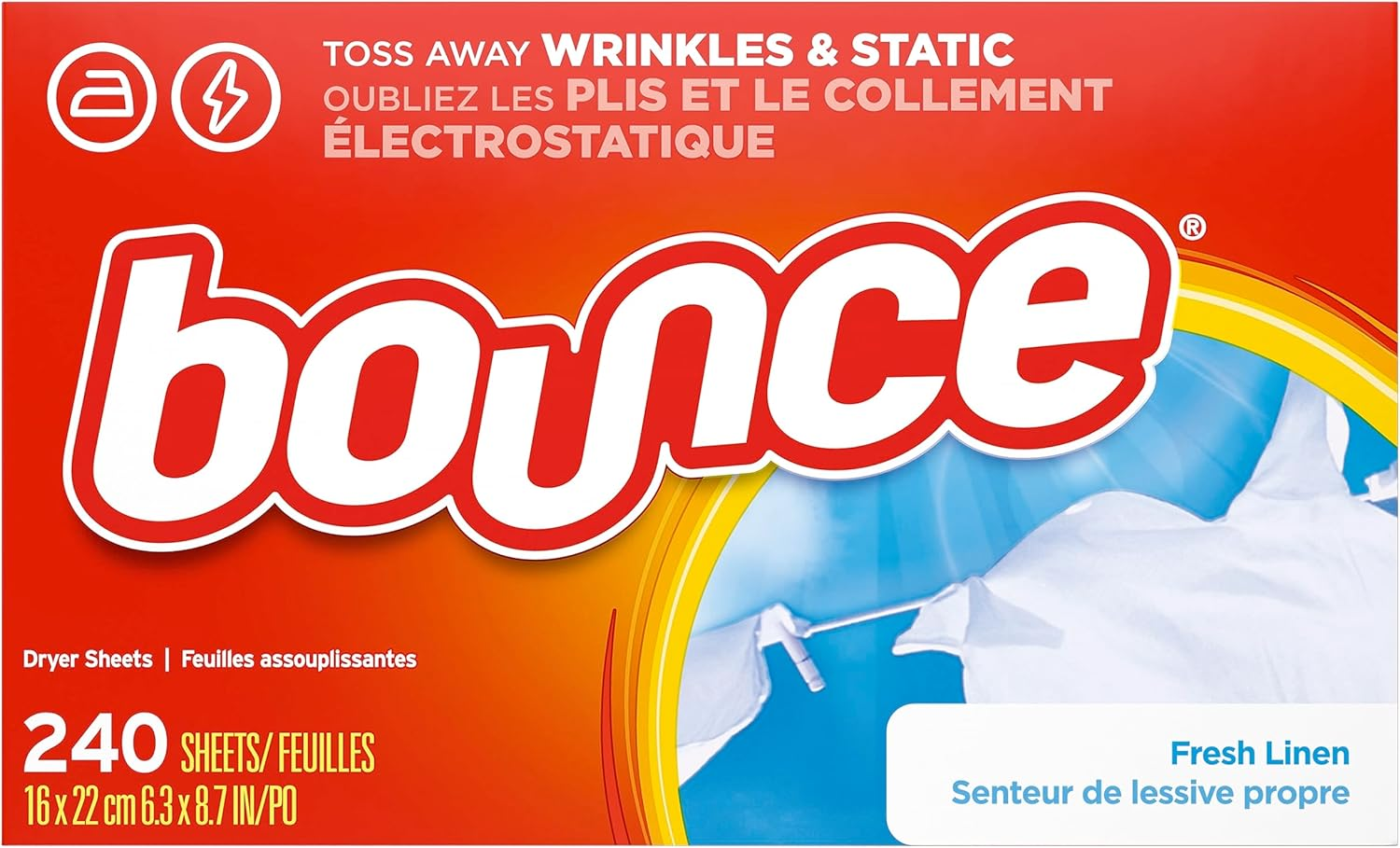 Bounce Fresh Linen Scented Fabric Softener Dryer Sheets, 240 Count image number 2