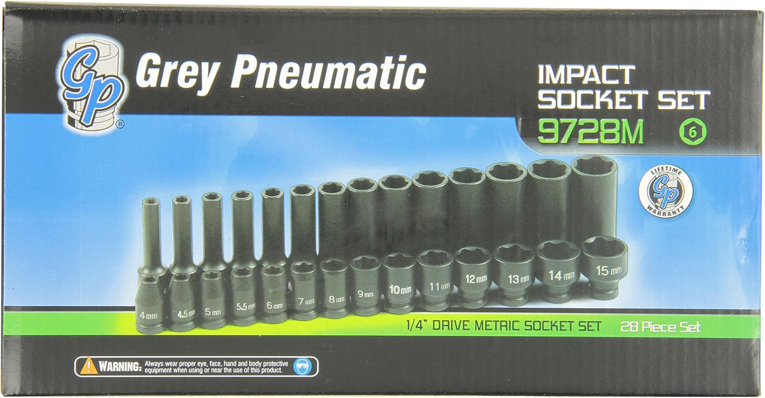Grey Pneumatic (9728M 1/4" Drive 28-Piece Deep Length Metric Master Socket Set image number 1