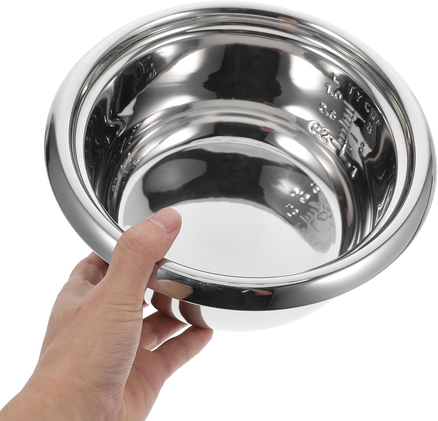 JECOMPRIS Stainless Steel Rice Cooker Inner Pot Liner 2L Capacity Non-Stick Cooking Utensil Compatible Replacement for Universal Electric Rice Cookers, Even Heat Distribution for Rice, Steaming, and Porridge Cooking image number 5