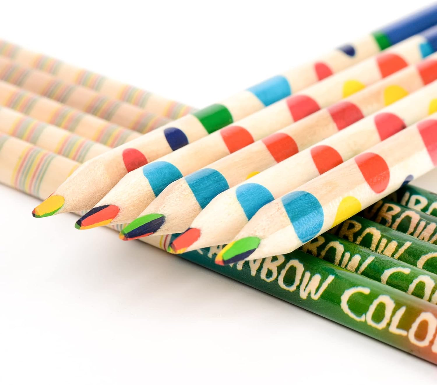 Nsxsu 30 Pieces Rainbow Colored Pencils for Kids, 4 in 1 Color Rainbow Pencils, Easter Basket Stuffers Gifts, Multi Colored Pencil, Fun Pencils, Pre-Sharpened (Style B) image number 4