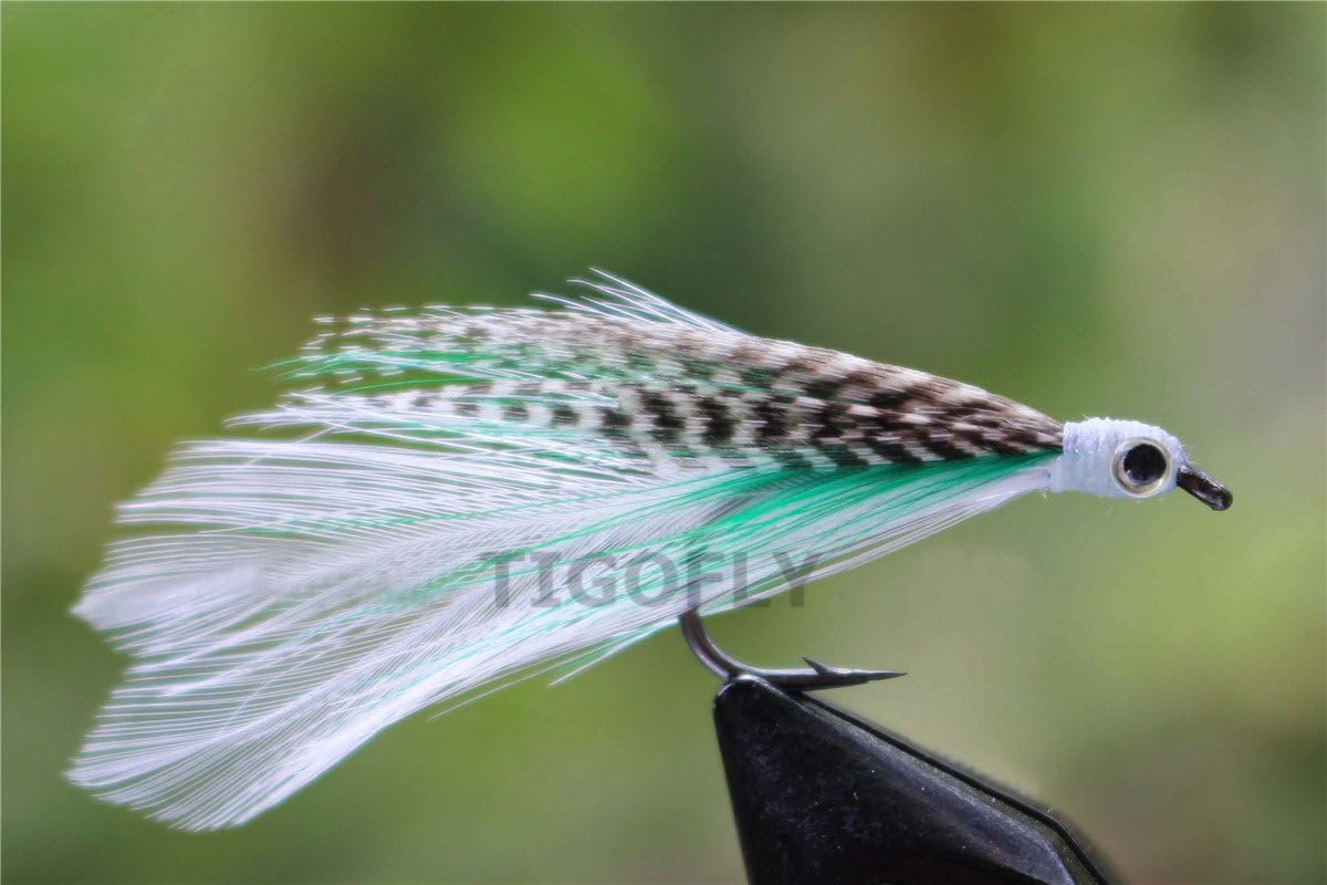 Tigofly 24 Pcs Fly Hair Wing Salmon Trout Fly Saltwater Fly Fishing Flies Lures