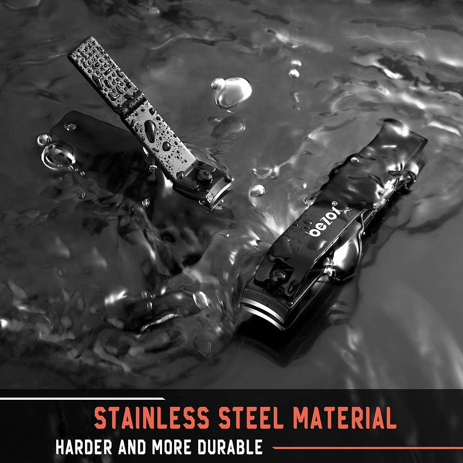 BEZOX Nail Clippers Set of 2 - Stainless Steel Fingernail Clipper and Toenail Clippers for Men and Women image number 3