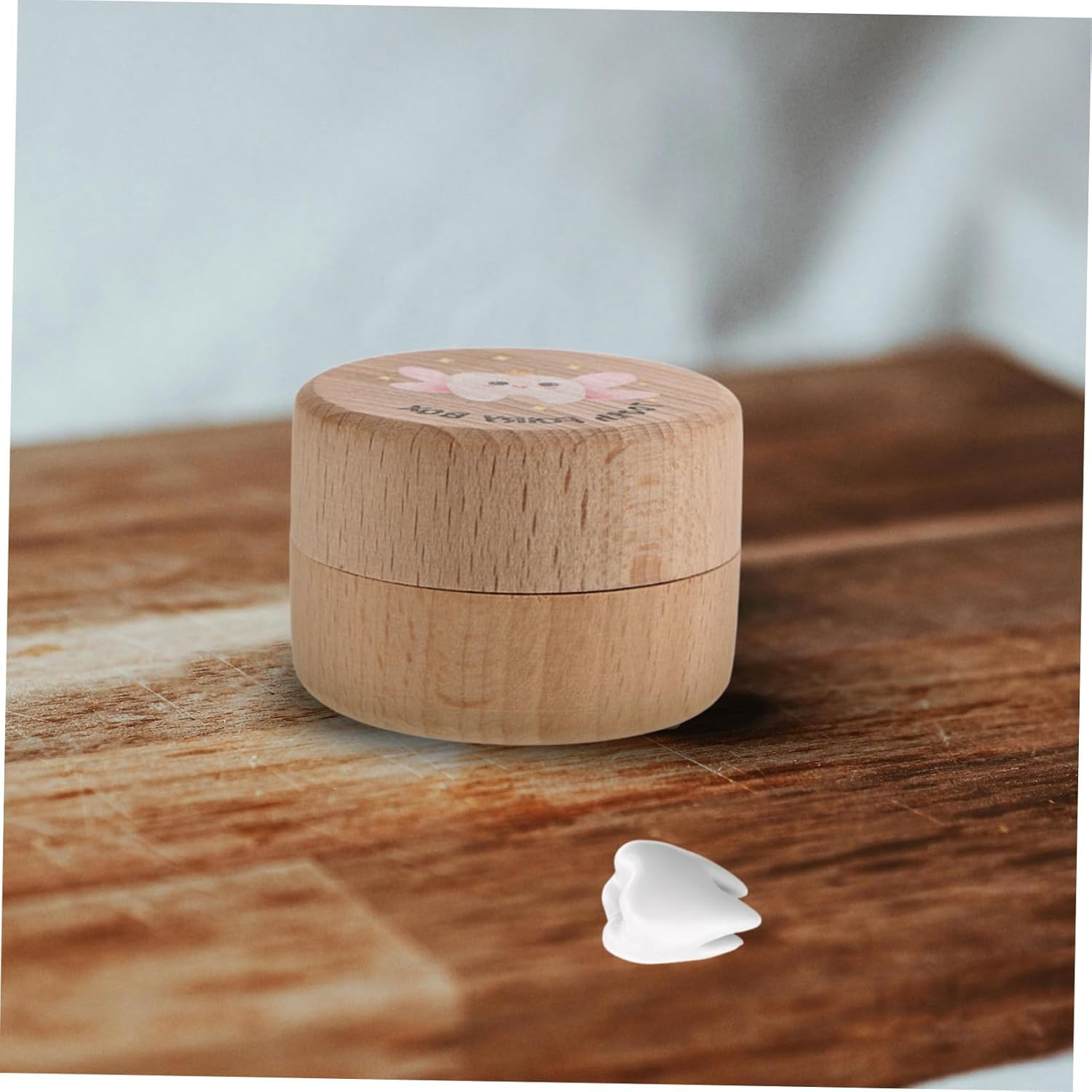 Healifty Wooden Tooth Box Newborn Keepsake Box Tooth Holder Boys and Girls Souvenir Organizer image number 1