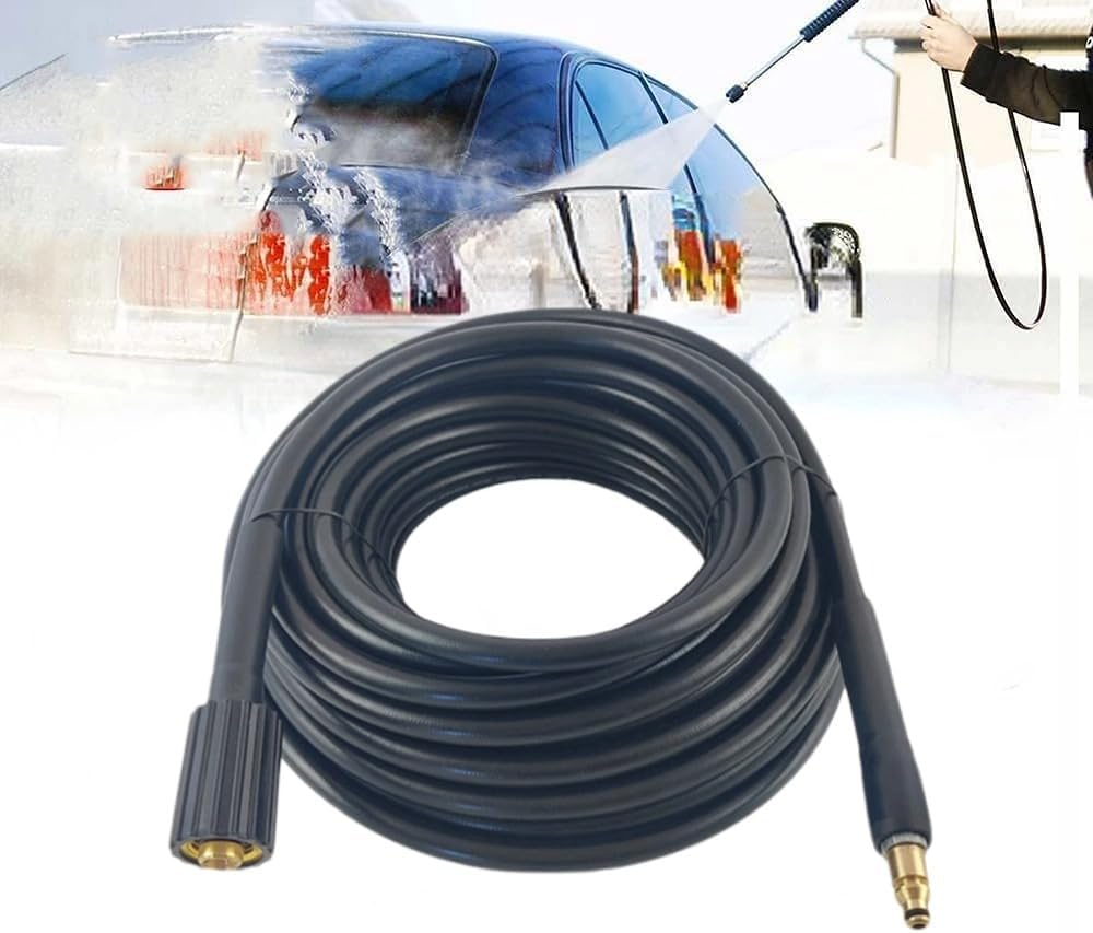 Poemtian Pressure Washer Hose,Garden Hose Flexible Power Washer Hose, Lightweight Kink Resistant Power Washer Hose Replacement,Durable and Easy to Store image number 1
