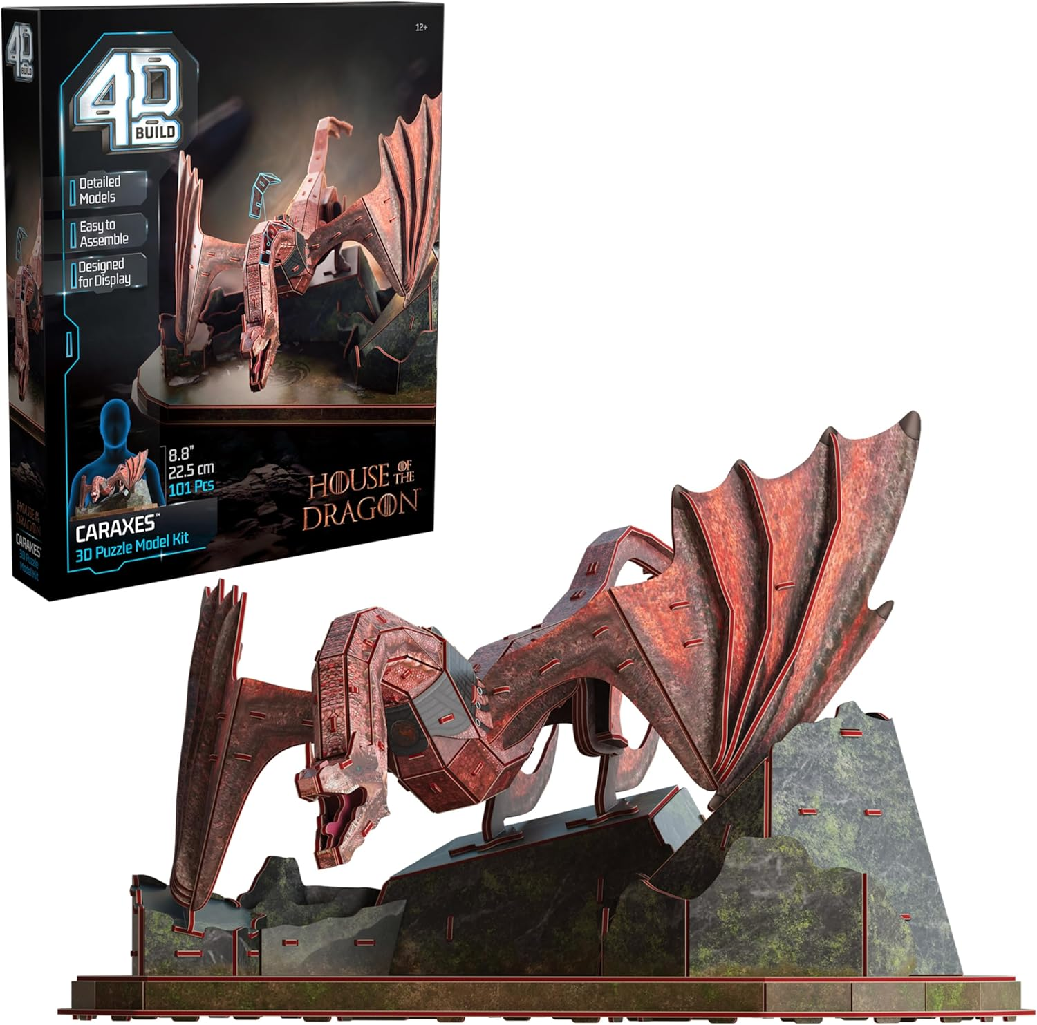 4D Build, House of the Dragon Caraxes Dragon 3D Model Kit 101 Pcs, Desk D&eacute;cor, Game of Thrones Puzzles for Adults, 3D Puzzles for Adults & Teens 12+ image number 5