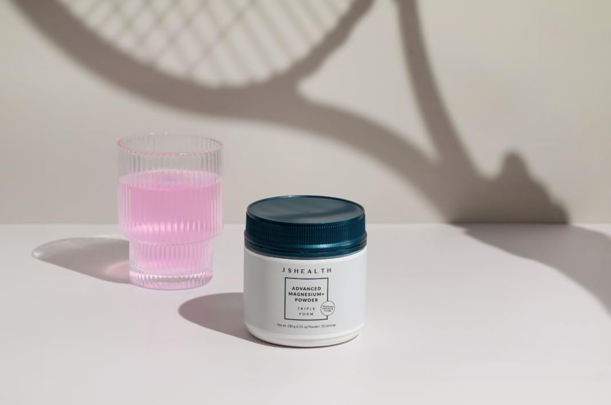 Jshealth Vitamins Advanced Magnesium+ Powder Formula | Raspberry Lemonade Flavour | Muscle Relaxation Supplement with Three Forms of Magnesium for Absorption | Magnesium Glycinate Dihydrate, Magnesium Citrate, Magnesium Amino Acid Chelate | Muscle Function Support | Energy Production Support | (270 G) image number 3