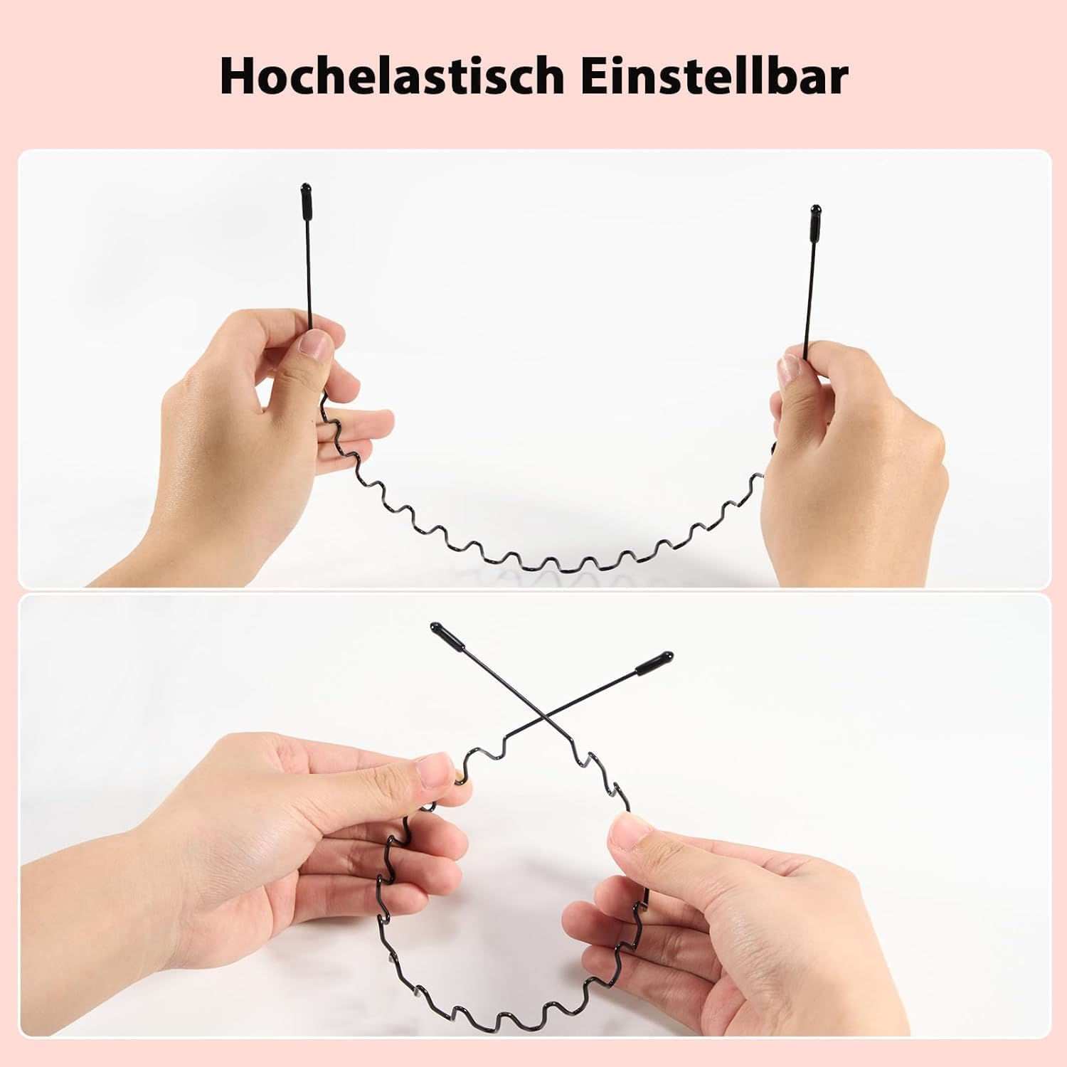 Pack of 6 Women'S and Men'S Zigzag Hair Band Wave Black Spring Headband for Outdoor Sports Yoga Fitness image number 4