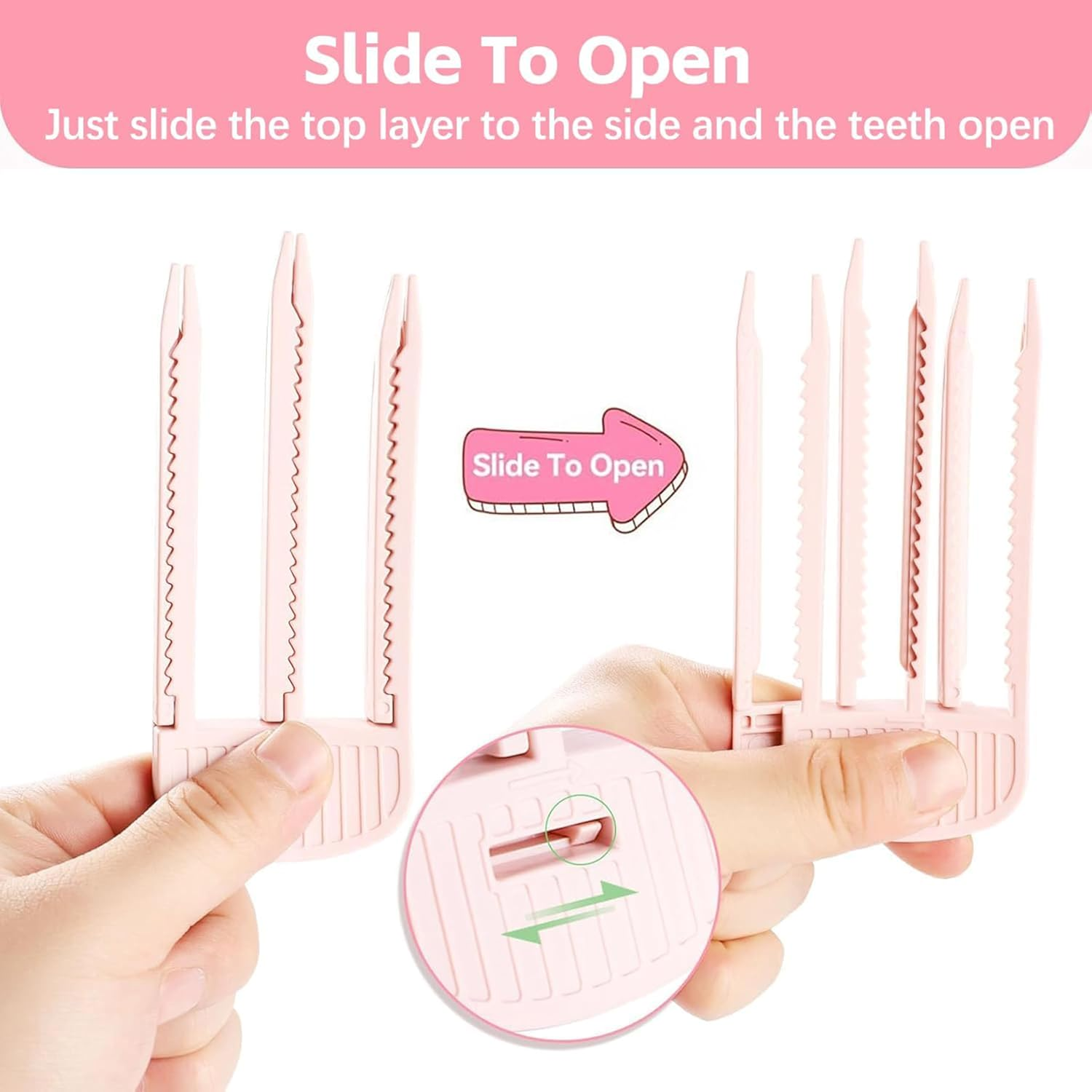 2 Pack Hair Comb for Fluffy Bangs Hair Styling Tools Volumizing Hair Root Lifting No-Trace Hair Root Lifting Clip on Bangs image number 4